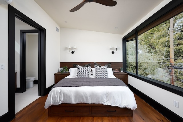1808 Riverview St Unit B, Austin, TX 78702 - bedroom featuring wood finished floors and a ceiling fan