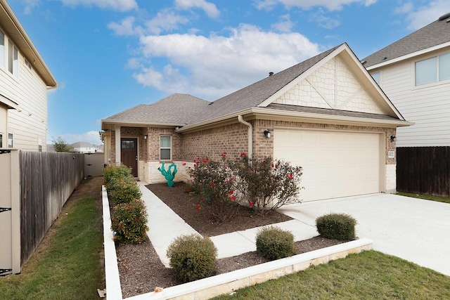 view of front of house with a garage