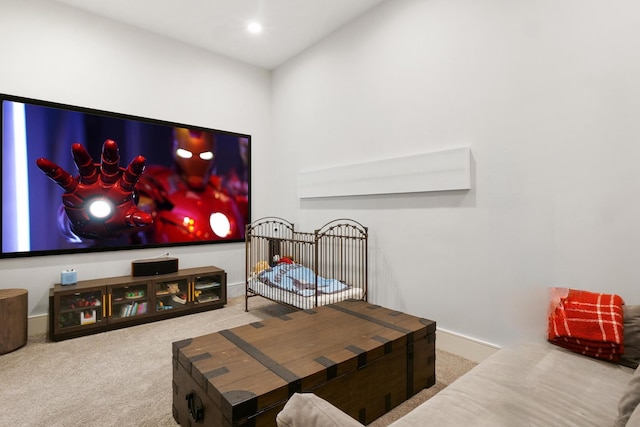 view of carpeted cinema room