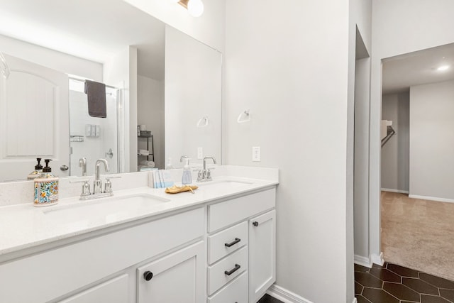 bathroom featuring vanity and tile patterned floors