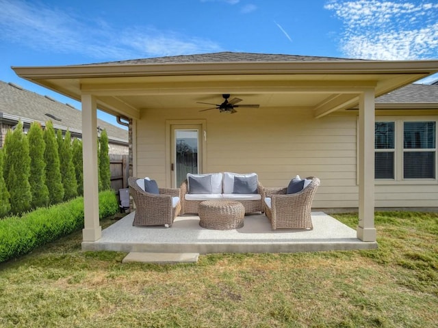 116 Shagbark Dr, Bastrop, TX 78602 - view of patio with a ceiling fan