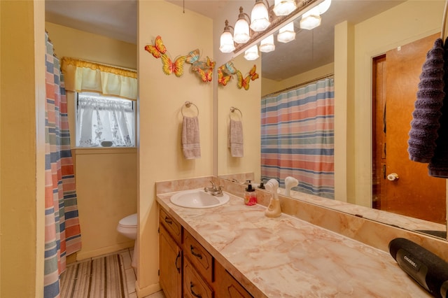 bathroom with toilet and vanity