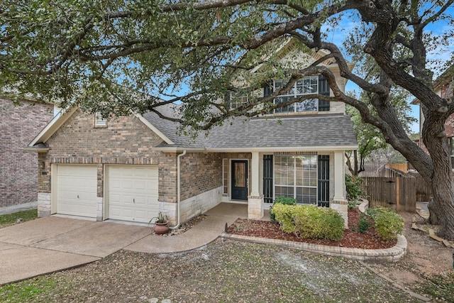 view of front of property featuring a garage