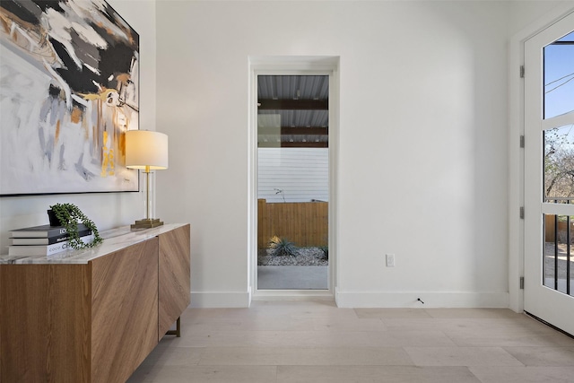 interior space with light wood-type flooring