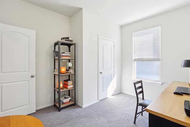 office space with a wealth of natural light and carpet flooring