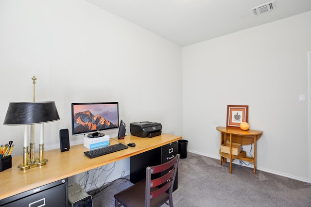 office space with carpet floors