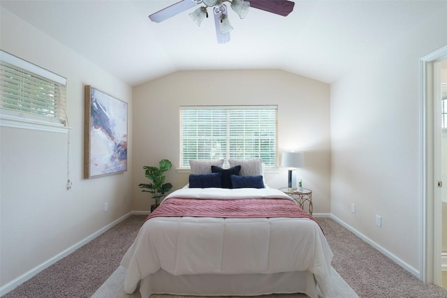 14815 Avery Ranch Blvd Unit 1703, Austin, TX 78717 - bedroom with carpet floors, lofted ceiling, baseboards, and ceiling fan