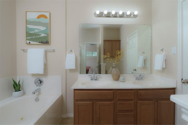 14815 Avery Ranch Blvd Unit 1703, Austin, TX 78717 - bathroom featuring a bath, a sink, and double vanity