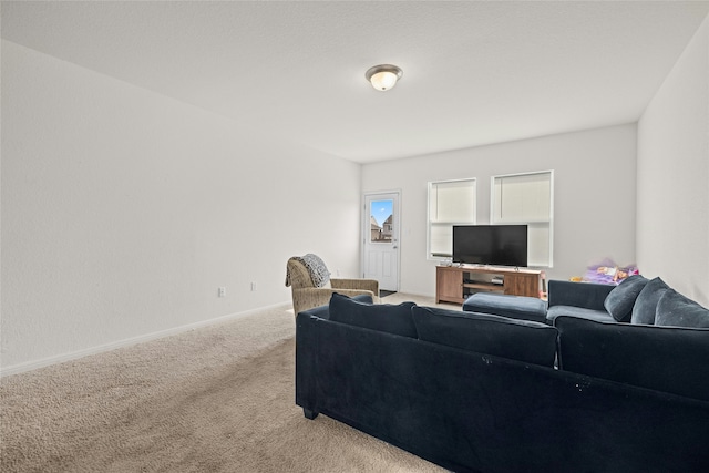 living room featuring carpet floors