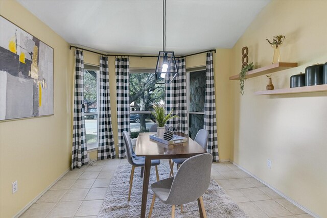 view of tiled dining room