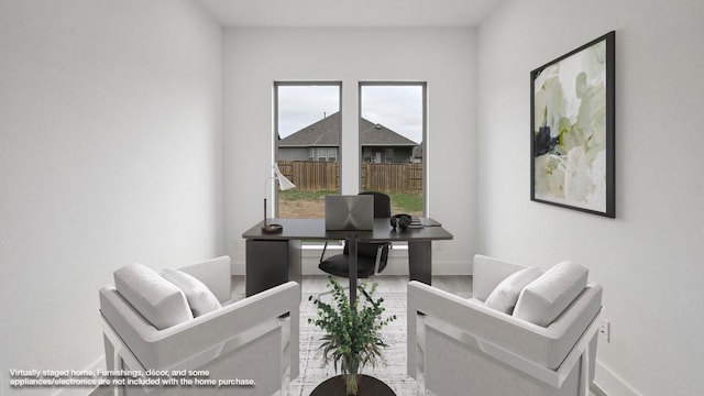 330 Allegheny Way, Kyle, TX 78640 - home office featuring baseboards and wood finished floors