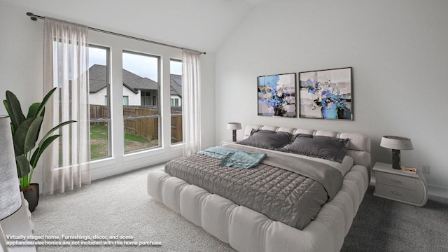 330 Allegheny Way, Kyle, TX 78640 - bedroom with carpet and vaulted ceiling