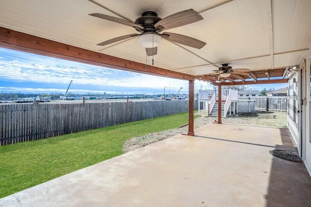 view of patio / terrace with ceiling fan