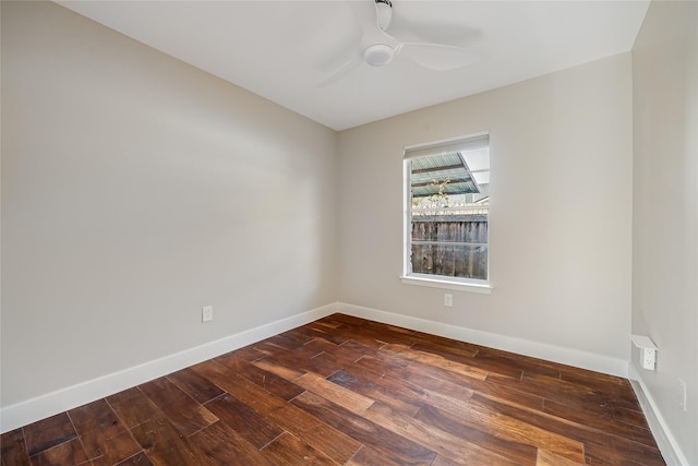 unfurnished room with ceiling fan