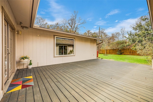 deck featuring a yard