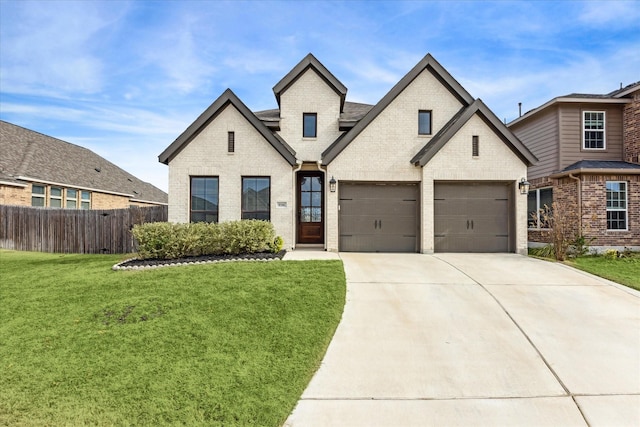 view of front of home with a front lawn