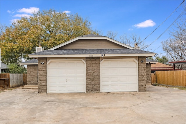 view of garage