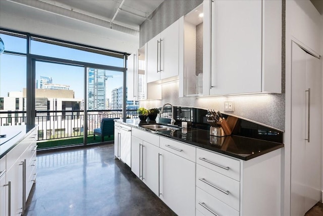 kitchen featuring sink, white cabinetry, and stainless steel dishwasher