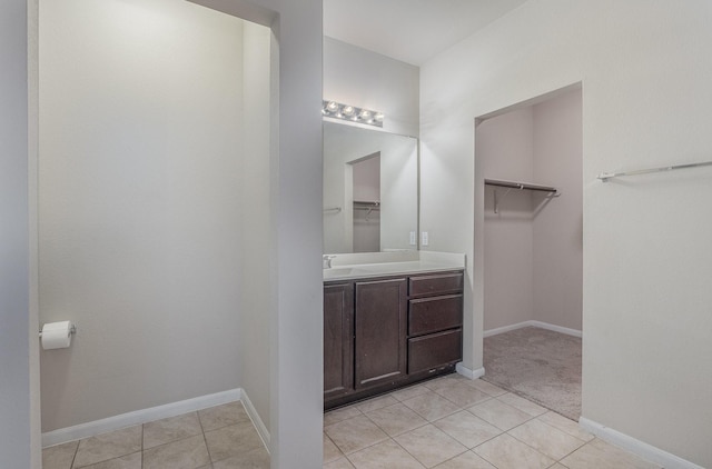 bathroom featuring vanity and tile patterned floors