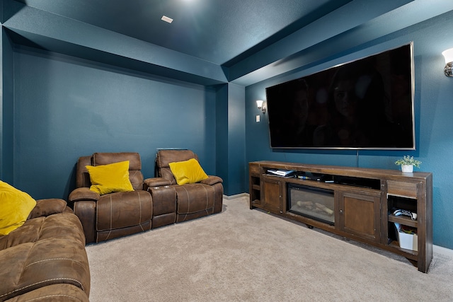 view of carpeted cinema room