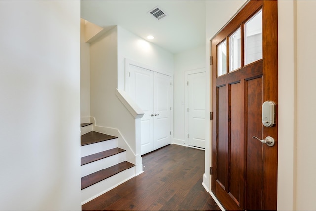 entryway featuring dark hardwood / wood-style floors