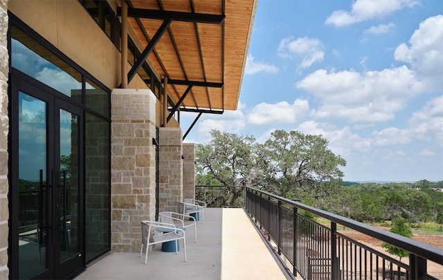 balcony with french doors