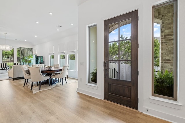 interior space featuring light wood-type flooring