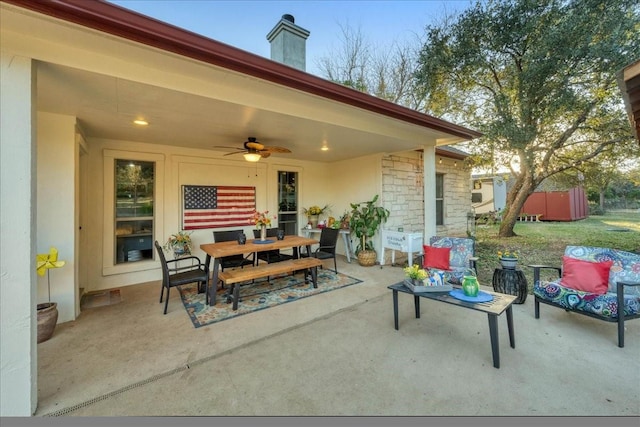 view of patio / terrace with ceiling fan