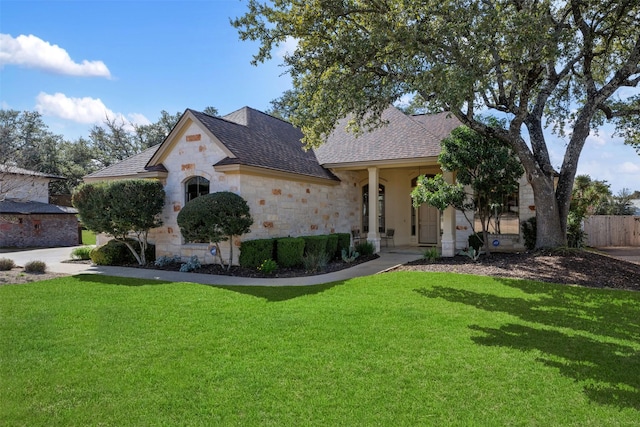 view of front of house with a front yard