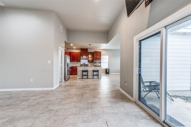 view of tiled living room