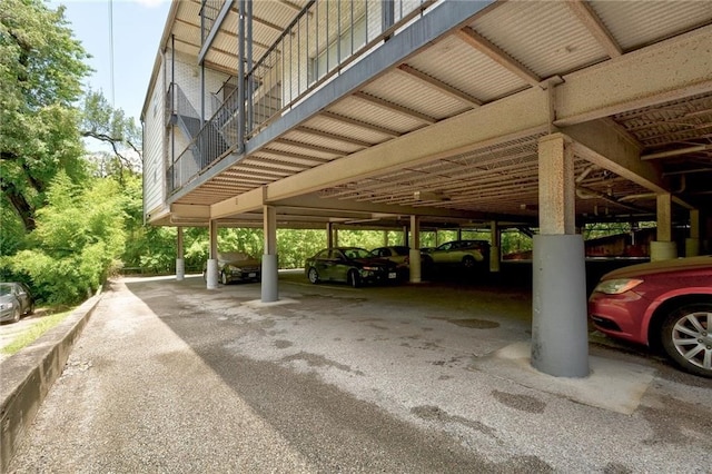 view of parking featuring a carport