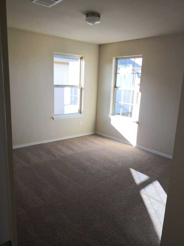 carpeted spare room featuring a healthy amount of sunlight