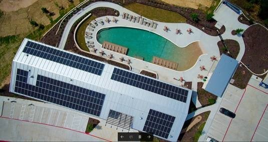 17101 Astral Ln, Manor, TX 78653 - view from above of property featuring a pool area