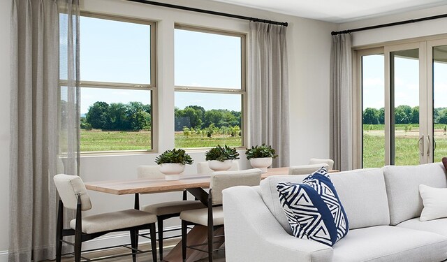 interior space with hardwood / wood-style flooring and plenty of natural light