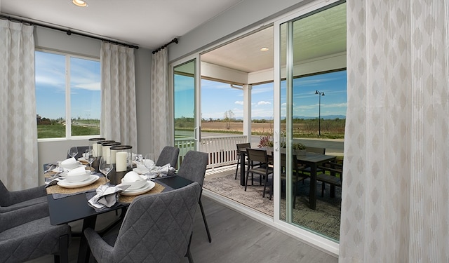 dining area featuring hardwood / wood-style flooring