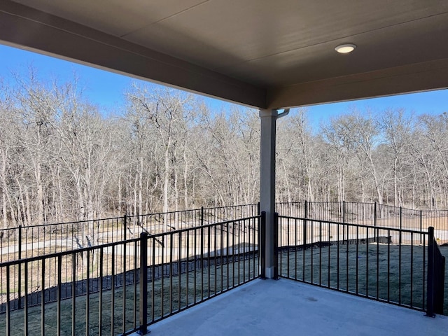 balcony with a patio area