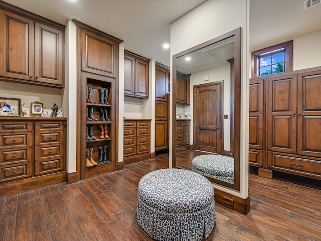 interior space featuring dark wood-type flooring