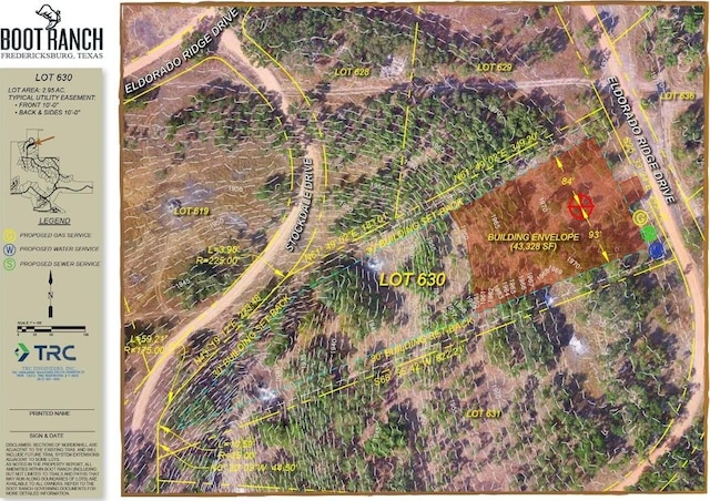 200 E Eldorado Ridge Dr, Fredericksburg, TX 78624 - map of property location with property parcel outlined