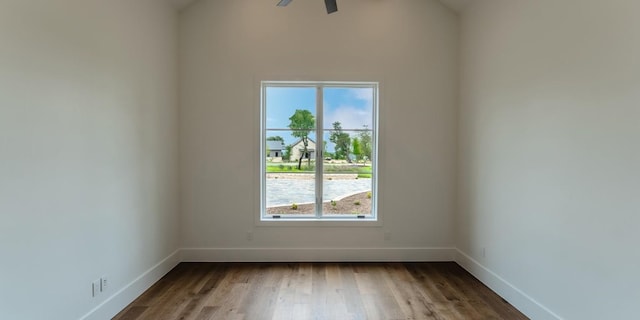 200 E Eldorado Ridge Dr, Fredericksburg, TX 78624 - empty room featuring wood finished floors, baseboards, and ceiling fan