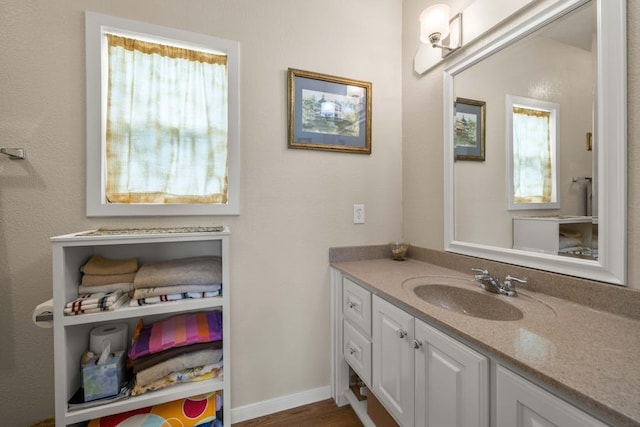 1881 County Road 251, Florence, TX 76527 - bathroom with vanity and wood finished floors