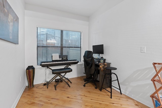 office featuring light hardwood / wood-style flooring