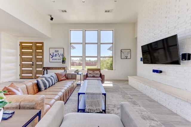 living room featuring light hardwood / wood-style floors