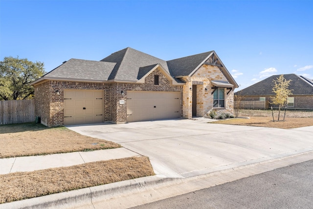 view of front facade with a garage