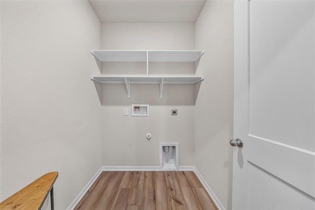 1207 Haley Ln, Salado, TX 76571 - laundry area featuring electric dryer hookup, light wood-type flooring, hookup for a washing machine, and hookup for a gas dryer