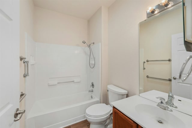 104 Honey Creek Trl, Georgetown, TX 78633 - bathroom featuring toilet, vanity, and washtub / shower combination