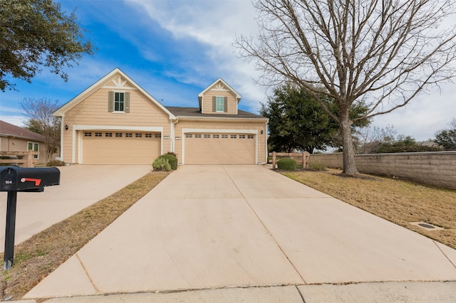 view of front of house with a garage