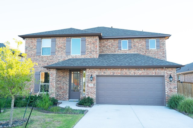 view of front facade featuring a garage