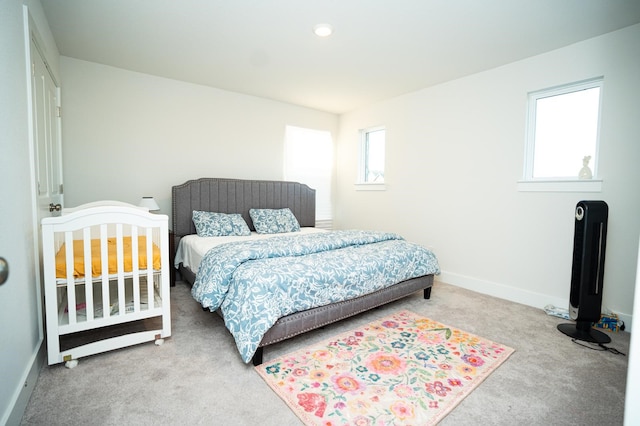 bedroom with carpet floors