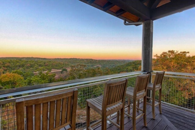 view of deck at dusk