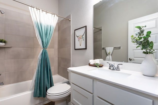 2131 Thayer Cv, San Antonio, TX 78253 - full bathroom featuring vanity, shower / tub combo with curtain, and a textured wall
